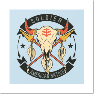 Native American Soldier Badge Design Posters and Art